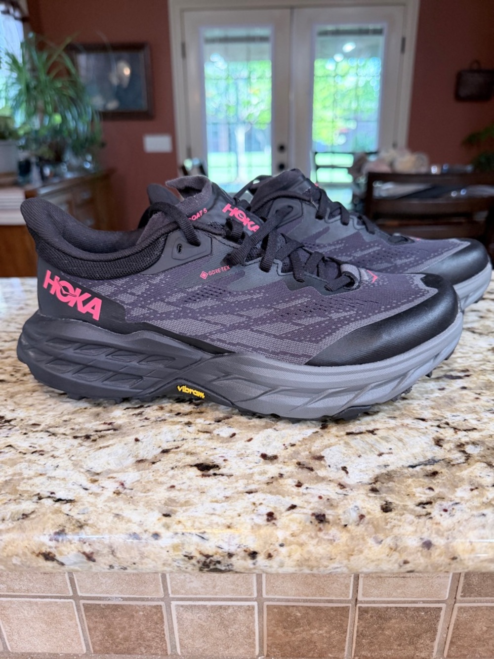 Hoka Black and Pink Gore-Tex /w Vibram Soles- Trail Runner/ Hiker - Picture 3 of 6